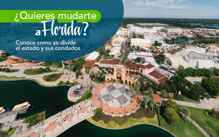 ¿Cómo se divide el Estado de Florida y sus condados en USA?